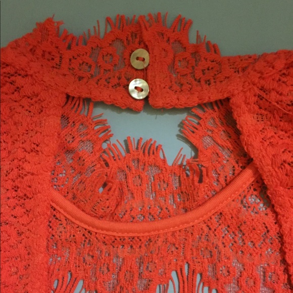 🆕NWT: FREE PEOPLE “DAYDREAM” CORAL LACE MINIDRESS - Picture 6 of 7